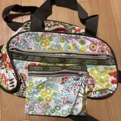 LeSportsac フラワーパターン ショルダーバッグミニポーチ付き