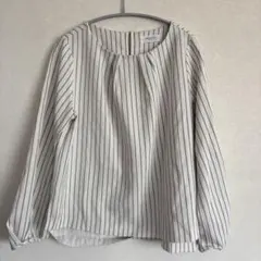 OPAQUE.CLIP ストライプ長袖ブラウス