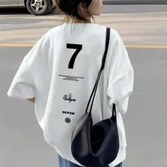 バックプリント 半袖Tシャツ ホワイト ナンバーロゴ