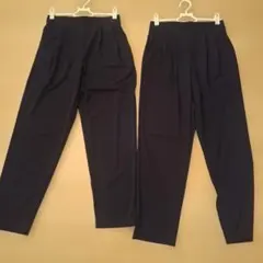 UNIQLO クレープジャージーテーパードパンツ ブラック S 2枚セット