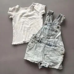 babyGap 3years デニムオーバーオール トップスセット