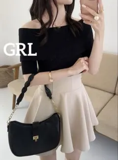 k0220 GRL インパン裏地付きコルセット風フレアミニスカート アイボリー