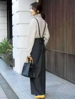 BEAUTY&YOUTH 〈手洗い可能〉バックリボンサロペット グレー