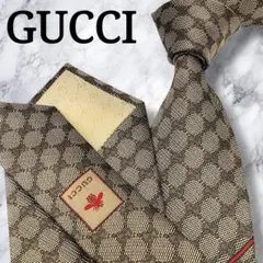 極美品　現行タグ　グッチ　GGパターン　シェリーライン　ジャガード　蜂　ビー　金