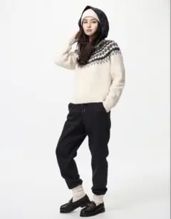 UNIQLO ヒートテックボアスウェットパンツ M ブラック