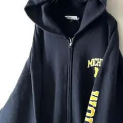 チャンピオン ミシガン WOLVERINES フルジップパーカーXLネイビー古着