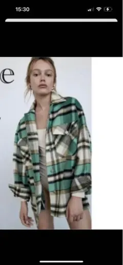 ZARA ザラ　オーバーサイズ　チェック　シャツ　ジャケット