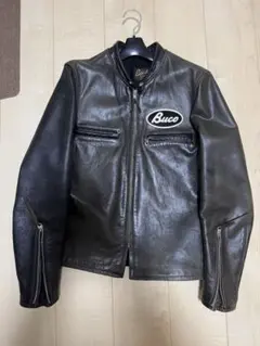 【擦れナシ】Buco ブラック レザー シングルライダースジャケット 38 擦れナシ】Buco ブラック レザー シングルライダースジャケット 38
