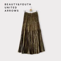BEAUTY&YOUTH プリーツロングスカート オリーブグリーンのサムネイル