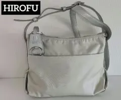 HIROFU シルバー ナイロン レザー ショルダー バッグ チャーム リベロ HIROFU シルバー ナイロン レザー ショルダー バッグ チャーム リベロ