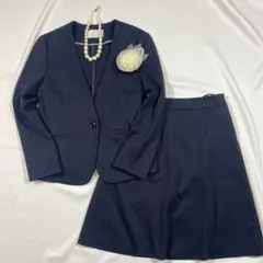 anySISネイビー ノーカラージャケット　Mサイズ　クリーニング済み
