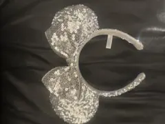ミッキー型シルバースパンコールカチューシャ