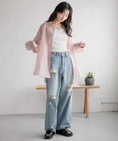 LOWRYS FARM 2025 ローリーズファーム シアーシャツls 美品のサムネイル