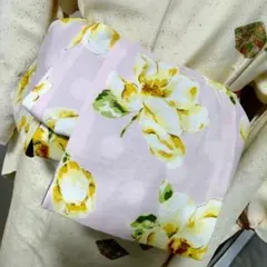 大人の兵児帯半幅帯ハンドメイド澪No2289花柄 マグノリア ピンク