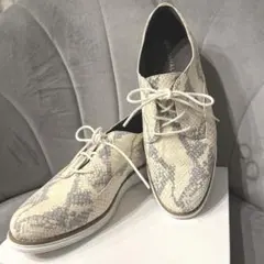 美品 コールハーン 蛇柄 パイソン レザー プレーン オックスフォード スニーカ