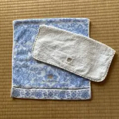 GIVENCHY タオル、フェイスタオル青と白 花柄