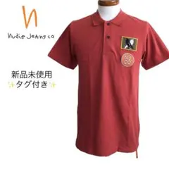 【新品タグ付き】ヌーディージーンズ ポロシャツ 刺繍ワッペン 半袖 コットン Sのサムネイル