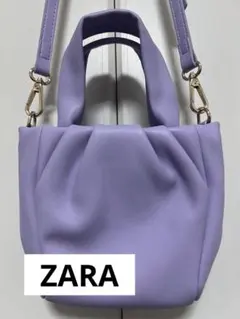 ⭐︎ZARA ザラ ミニ 2WAY•無地•ショルダーバッグパープル