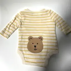 baby gap ボーダー　ロンパース　イエロー　くまけつ　50