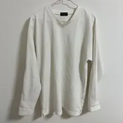 UNIQLO ホワイト リブ編み 長袖トップス