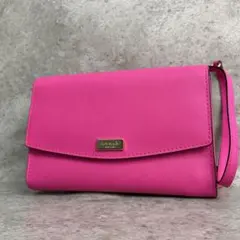 ✨良品✨ ケイトスペード ショルダーバッグ ロゴ型押し シルバー金具 ピンク