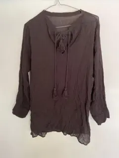 AZUL BY MOUSSY コットンブラウス 長袖 ブラック Mのサムネイル