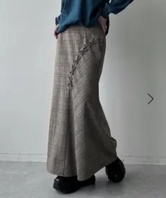 【新品タグ付き】PAGEBOY グレー系チェック フレアスカート