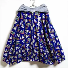 ブルゾン ジャンパー 総柄 古着 ヨット柄 XL オーバーサイズ ストリート