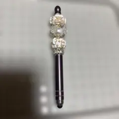 ビーズ装飾タッチペン パープル