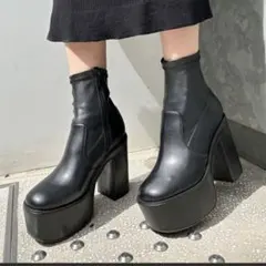 attagirl 厚底 プラットフォーム ストレッチ ショートブーツ Mサイズ