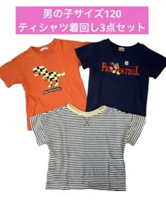 【男の子120】まとめ売り 春夏秋服 1週間着回しティシャツ3点セット