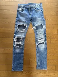 H&M ダメージ加工スリムフィットデニム