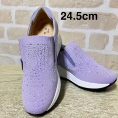 新品マリカ 4E ニットビジュースニーカー ラベンダー　24.5cm
