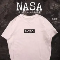 NASA 白Tシャツ NASA ロゴ　シンプル