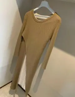 スコットクラブ★デザイン長袖ニットワンピース