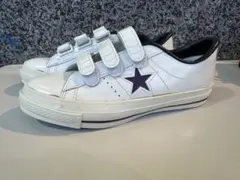 日本製 コンバース ワンスター ベルクロ 白×紫 27センチ 新品