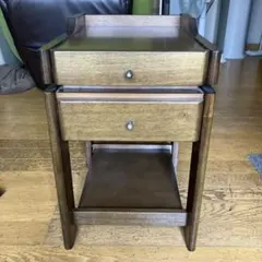 極美品】 ベッドサイド テーブル キャビネット 木製 無垢材