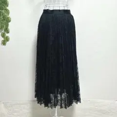 ジャーナルスタンダード・M ロングプリーツスカート ブラック ウエストゴム