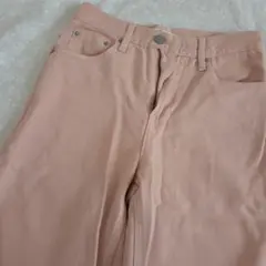 ユニクロC UNIQLO ワイドストレートジーンズ ピンク 春 デニム 22