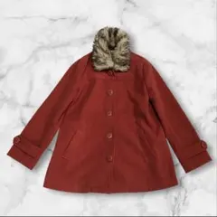 【美品】カテドラルバイハンジロー　オレンジ　ファー付きアウターのサムネイル