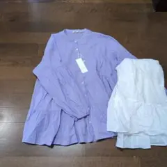 完売品　ニコアンド　プレミアムコットンローンティアードブラウス　セット