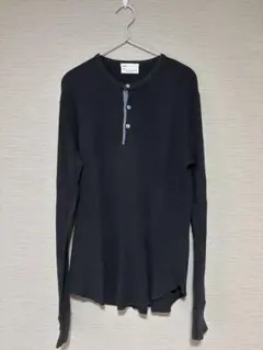 WYM ヘンリーネック ロングスリーブ カットソー ブラック Sサイズ 
