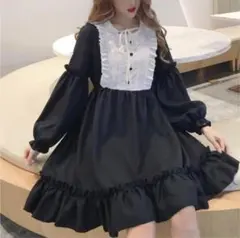 フリル ワンピース ブラック 量産型　ロリータ