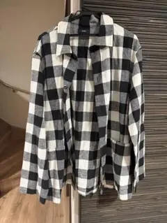 SHIPS ブラック・ホワイトチェック ネルシャツ