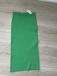 グリーン リブタイトスカート ロングスカートのサムネイル