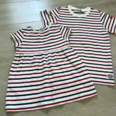MIKI HOUSE ボーダーTシャツ ワンピース セットのサムネイル