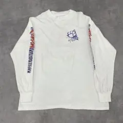 ゆ1802 Hanes 長袖Tシャツ 古着 ホワイト XLのサムネイル