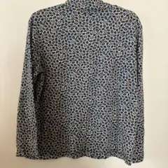 レリアン　花柄 長袖 ハイネック トップス　13号　ストレッチ素材