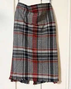 (大きいサイズ)ツイードチェックスカート