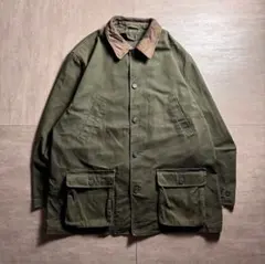 【00's】LANDS'END ハンティングジャケット　襟レザー　XLサイズのサムネイル